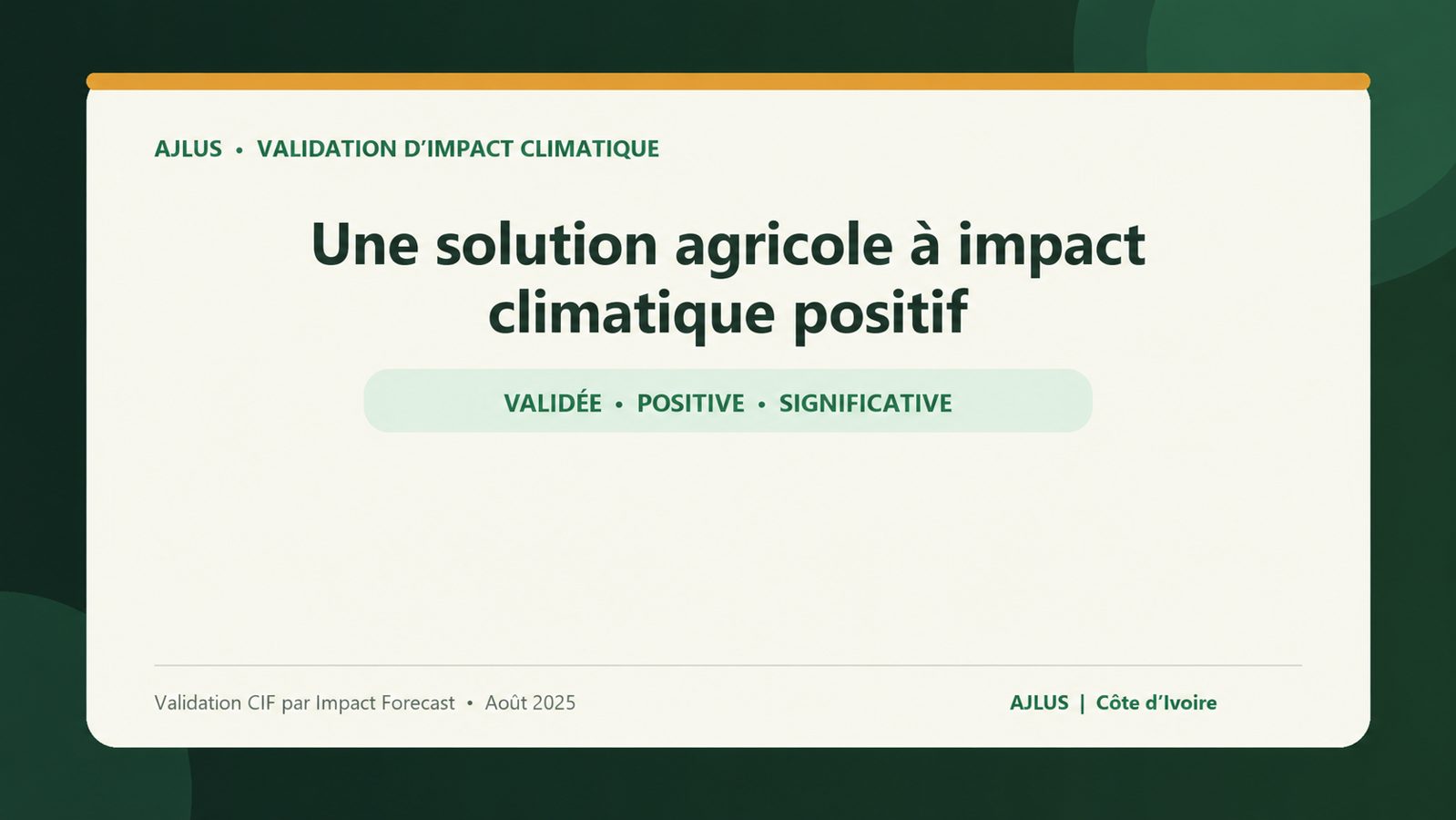 AJLUS climate impact validation by Impact Forecast: validated, positive, significant