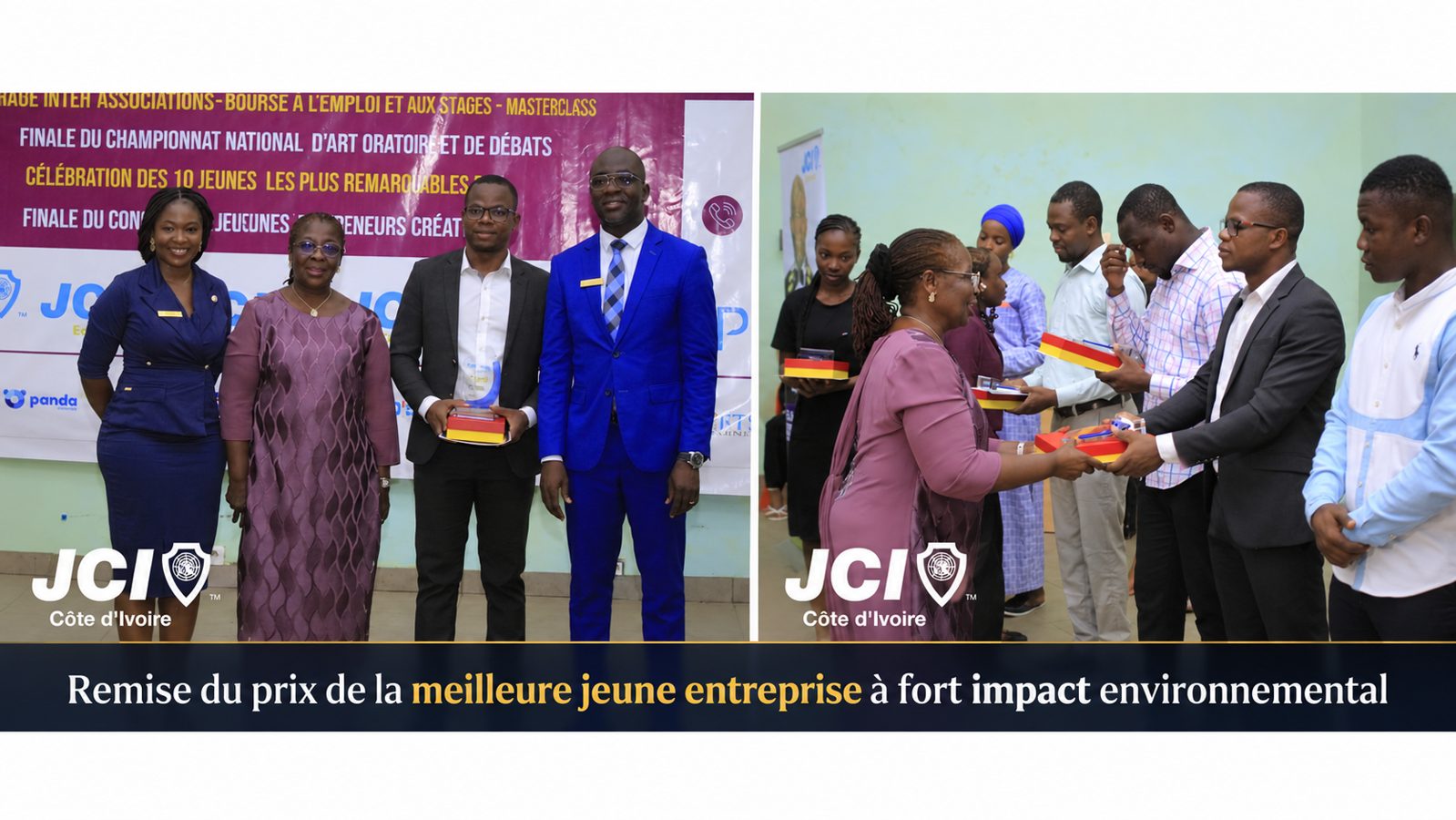 Presentation of the award for the best young company with strong environmental impact, JCI Côte d'Ivoire