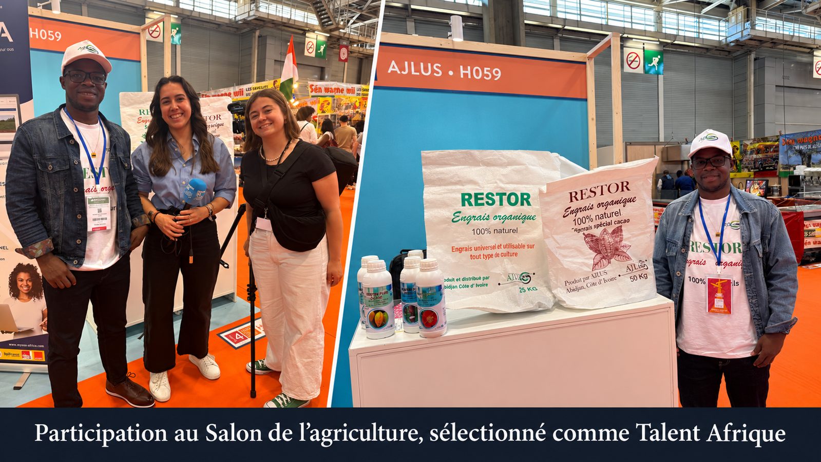 The AJLUS team at its booth H059 at the Agriculture Show, with RESTOR fertilizers